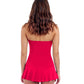 Back View Of Profile By Gottex Tutti Frutti Sweetheart Bandeau Swimdress | Profile Tutti Frutti Rose Red