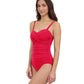 Side View Of Profile By Gottex Tutti Frutti D-Cup Underwire One Piece Swimsuit | Profile Tutti Frutti Rose Red