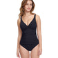 Front View Of Profile By Gottex Tutti Frutti Underwire V-Neck One Piece Swimsuit | PROFILE TUTTI FRUTTI BLACK