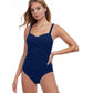 Front View Of Profile By Gottex Tutti Frutti D-Cup Underwire One Piece Swimsuit | PROFILE TUTTI FRUTTI NAVY