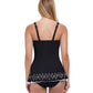 Back View Of Profile By Gottex Tutti Frutti D-Cup Scoop Neck Laser Cut Underwire Swimdress | PROFILE TUTTI FRUTTI BLACK