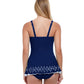 Back View Of Profile By Gottex Tutti Frutti D-Cup Scoop Neck Laser Cut Underwire Swimdress | PROFILE TUTTI FRUTTI NAVY