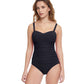 Front View Of Profile By Gottex Tutti Frutti E-Cup Scoop Neck Shirred Underwire One Piece Swimsuit | PROFILE TUTTI FRUTTI BLACK