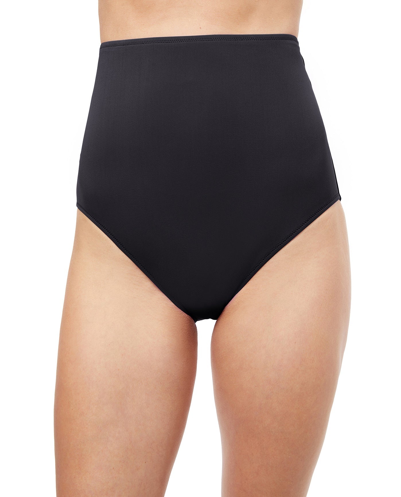 Front View Of Profile By Gottex Tutti Frutti Extra High Waist Bikini Bottom | PROFILE TUTTI FRUTTI BLACK