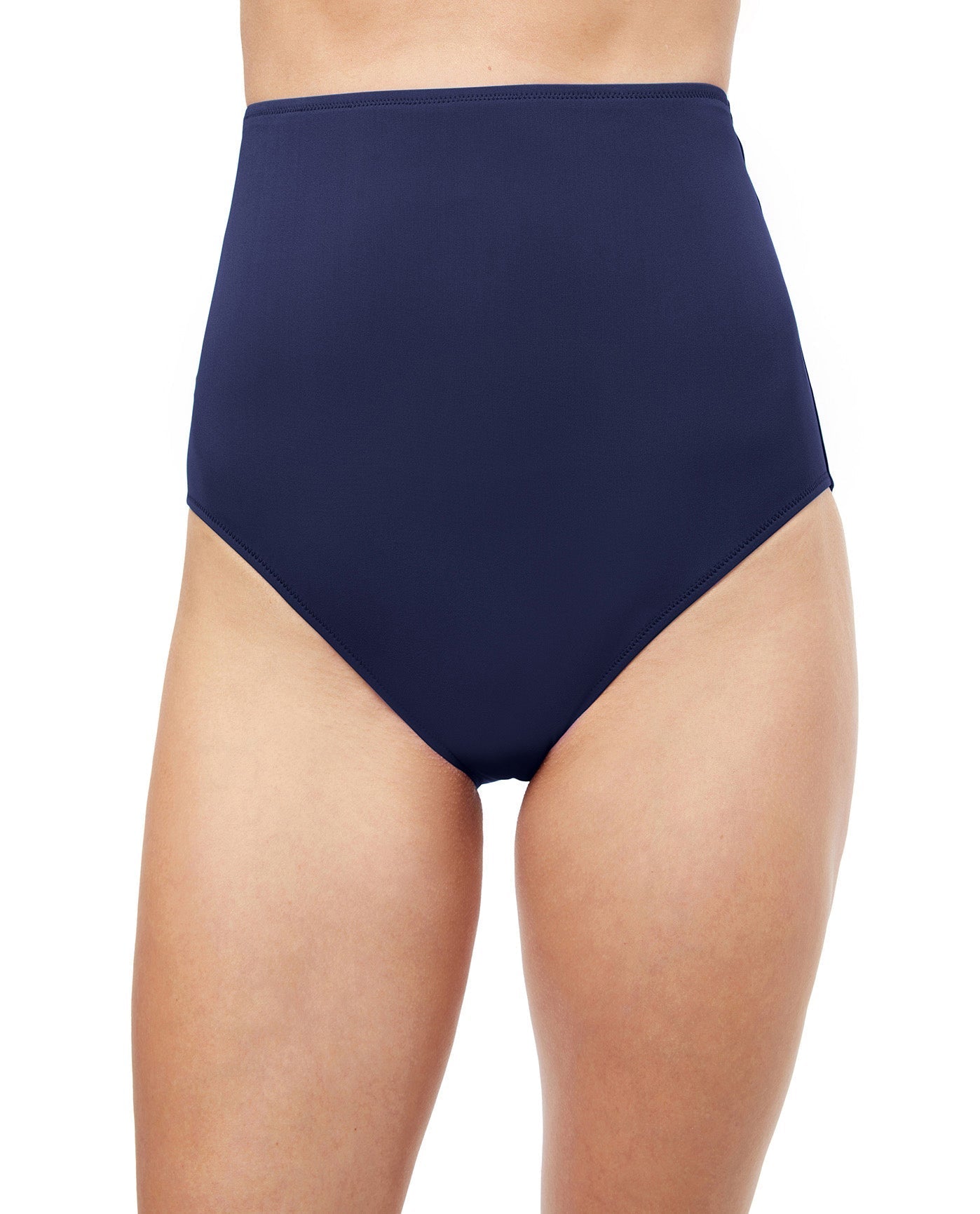 Front View Of Profile By Gottex Tutti Frutti Extra High Waist Bikini Bottom | PROFILE TUTTI FRUTTI NAVY