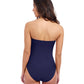 Back View of Profile By Gottex Tutti Frutti Bandeau Ruffle One Piece Swimsuit | PROFILE TUTTI FRUTTI NAVY