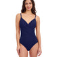 Front View of Profile By Gottex Tutti Frutti V-Neck Surplice One Piece Swimsuit | PROFILE TUTTI FRUTTI NAVY