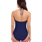 Back View of Profile By Gottex Tutti Frutti Bandeau One Piece Swimsuit | PROFILE TUTTI FRUTTI NAVY