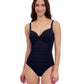 Front View of Profile By Gottex Tutti Frutti Sweetheart Twist Front One Piece Swimsuit | PROFILE TUTTI FRUTTI BLACK