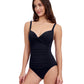 Side View of Profile By Gottex Tutti Frutti Sweetheart Twist Front One Piece Swimsuit | PROFILE TUTTI FRUTTI BLACK