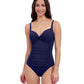 Front View of Profile By Gottex Tutti Frutti Sweetheart Twist Front One Piece Swimsuit | PROFILE TUTTI FRUTTI NAVY