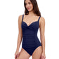 Side View of Profile By Gottex Tutti Frutti Sweetheart Twist Front One Piece Swimsuit | PROFILE TUTTI FRUTTI NAVY