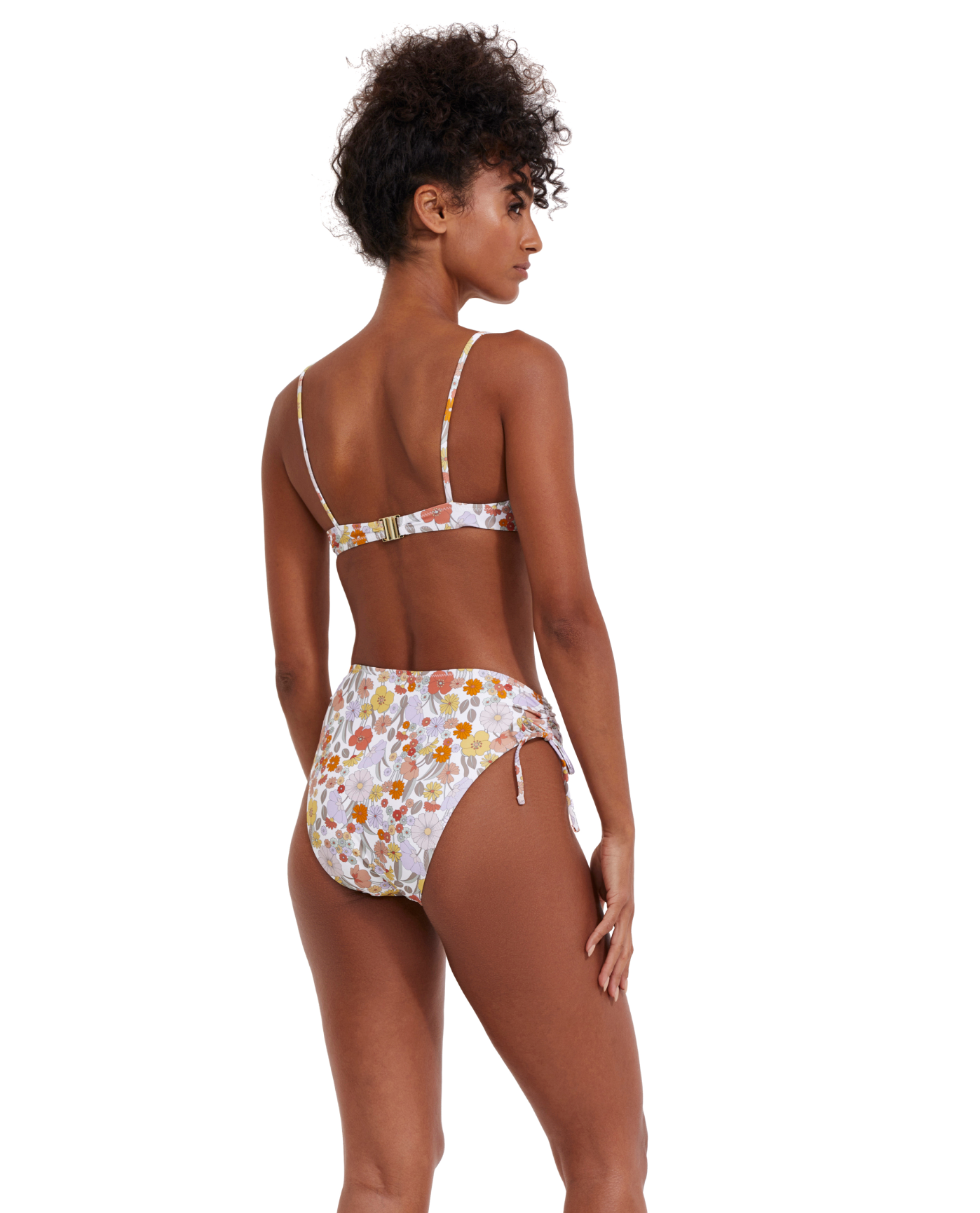 Back View Of Flirtt Botanic Party Adjustable Triangle Bikini Bottom | Flirtt Botanic Party Multi