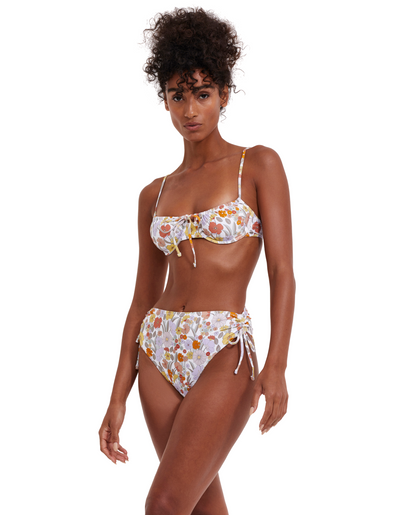 Front View Of Flirtt Botanic Party Adjustable Triangle Bikini Bottom | Flirtt Botanic Party Multi