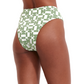 Back View Of Flirtt Let's Geo High Rise High Leg Swim Bottom | Flirtt Lets Geo Multi Green