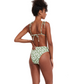 Back View Of Flirtt Let's Geo Triangle Bikini Top | Flirtt Lets Geo Multi Green