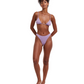 Front View Of Flirtt Check It Out Triangle Bikini Top | Flirtt Check It Out Multi Purple