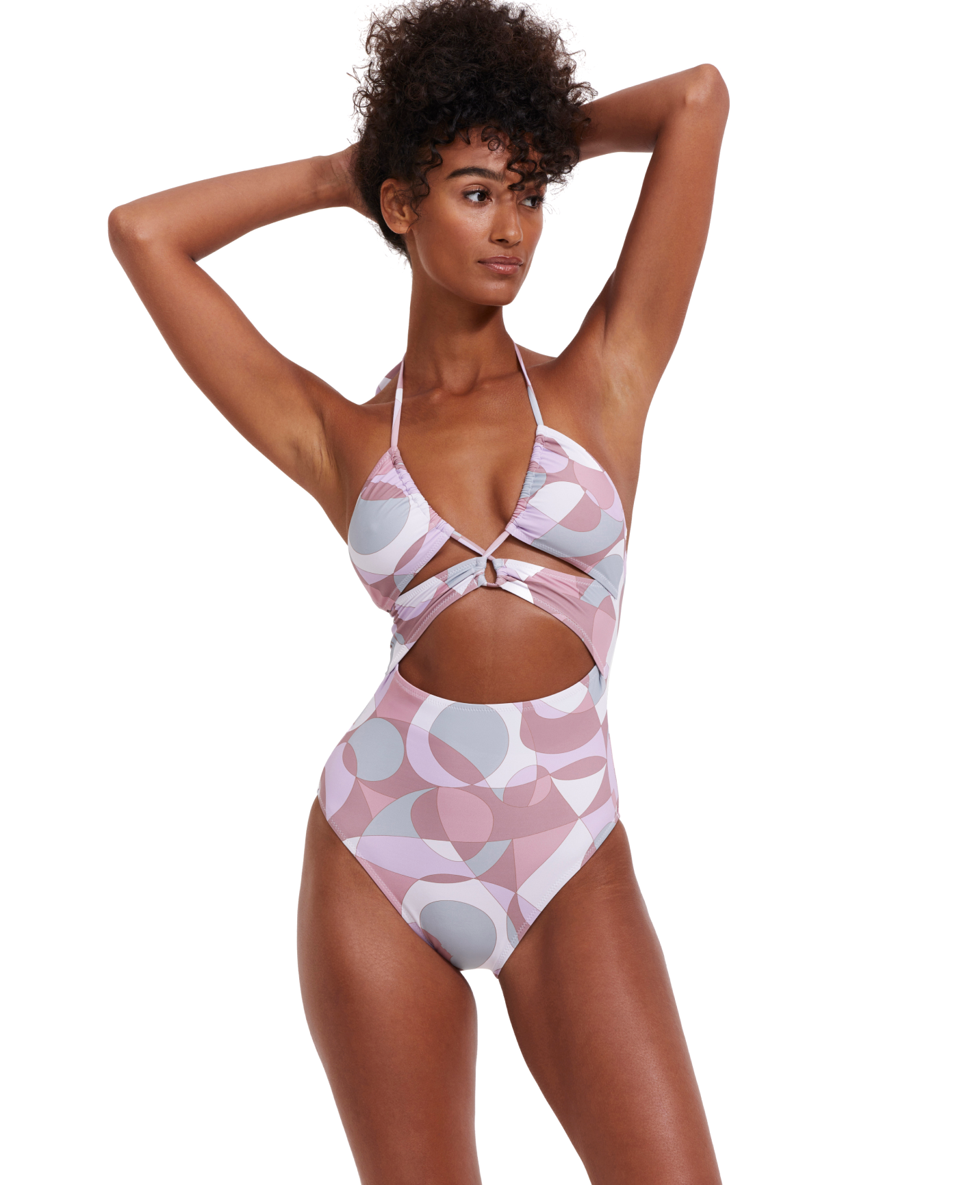 Front View Of Flirtt Retro Vibes Cut Out One Piece | Flirtt Retro Vibes Multi