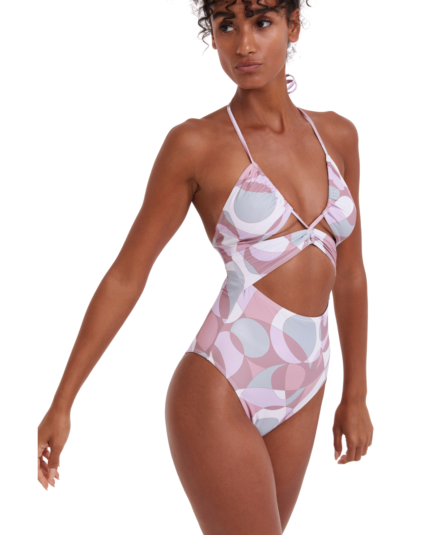 Side View Of Flirtt Retro Vibes Cut Out One Piece | Flirtt Retro Vibes Multi