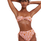 Front View Of Flirtt Lolita Bandeau Bikini Top | Flirtt Lolita Pink Orange