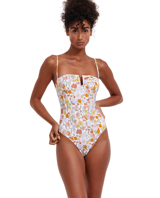 Front View Of Flirtt Botanic Party Bandeau One Piece | Flirtt Botanic Party Multi