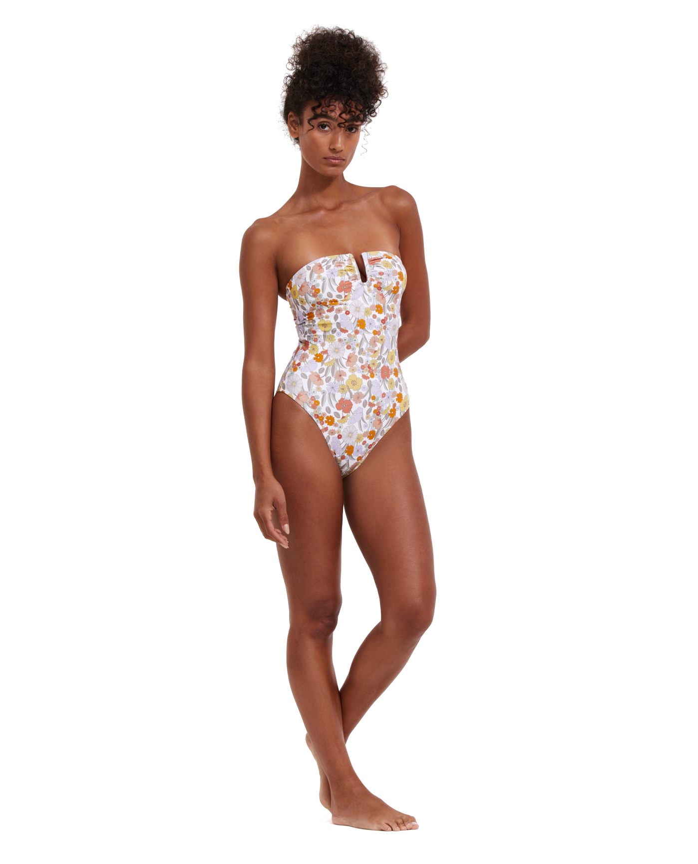 Side View Of Flirtt Botanic Party Bandeau One Piece | Flirtt Botanic Party Multi