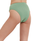 Back View Of Flirtt Spring Days Textured High Rise High Leg Swim Bottom | Flirtt Spring Days Dusk Green