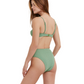 Back View Of Flirtt Spring Days textured Underwire Bikini Top | Flirtt Spring Days Dusk Green