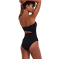 Back View Of Flirtt Solid Bandeau Cut Out One Piece | Flirtt Solid black