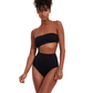 Side View Of Flirtt Solid Bandeau Cut Out One Piece | Flirtt Solid black