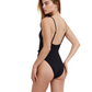 Back View Of Flirtt Solid Triangle Cut Out One Piece | Flirtt Solid Black