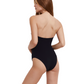 Back View Of Flirtt Solid Bandeau U Wire One Piece | Flirtt Solid Black