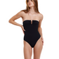 Side View Of Flirtt Solid Bandeau U Wire One Piece | Flirtt Solid Black