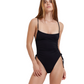 Front View Of Flirtt Solid Adjustable One Piece | Flirtt Solid Black