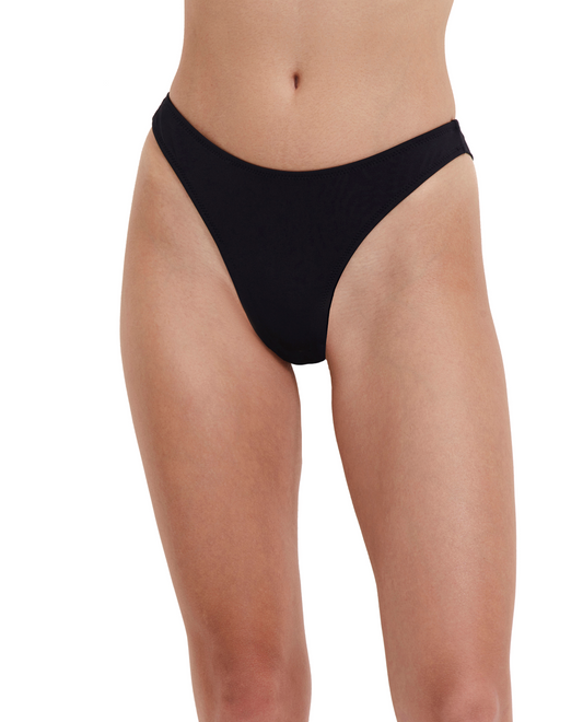 Front View Of Flirtt Solid Brazilian Bikini Bottom | Flirtt Solid Black