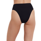 Back View Of Flirtt Solid High Rise High Leg Bikini Bottom | Flirtt Solid Black