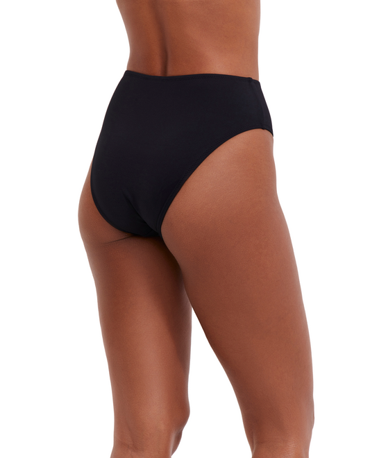 Back View Of Flirtt Solid High Rise Bottom | Flirtt Solid Black