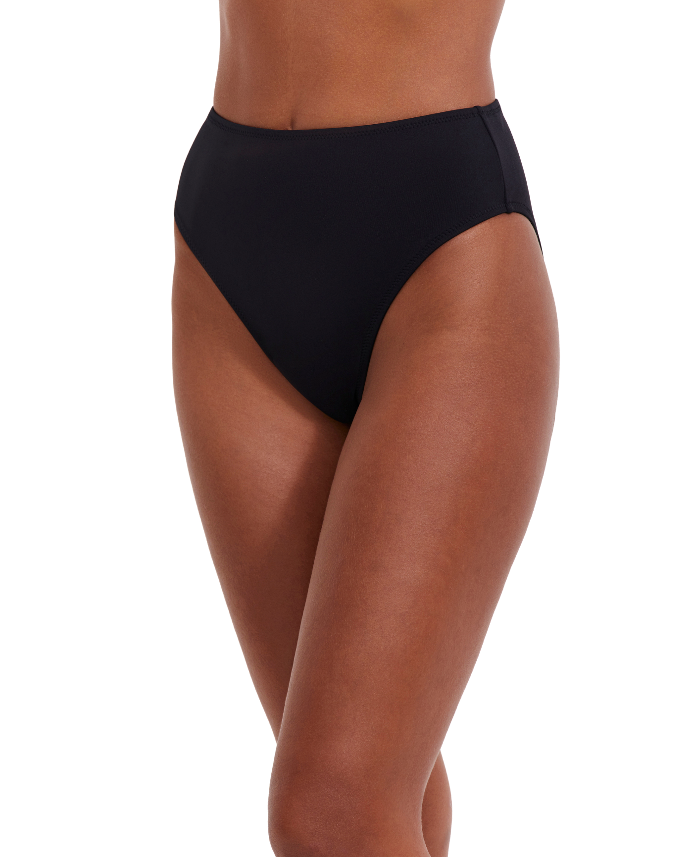 Front View Of Flirtt Solid High Rise Bottom | Flirtt Solid Black