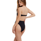 Back View Of Flirtt Solid Bandeau Bikini Top | Flirtt Solid Black