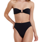 Front View Of Flirtt Solid Bandeau Bikini Top | Flirtt Solid Black