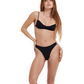 Front View Of Flirtt Solid V Neck Bikini Top | Flirtt Solid Black