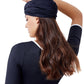 Back View Of Gottex Modest Knotted Hair Covering | GOTTEX MODEST BLACK