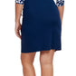 Back View Of Gottex Modest Surplice Tie-Up Skirt | GOTTEX MODEST NAVY