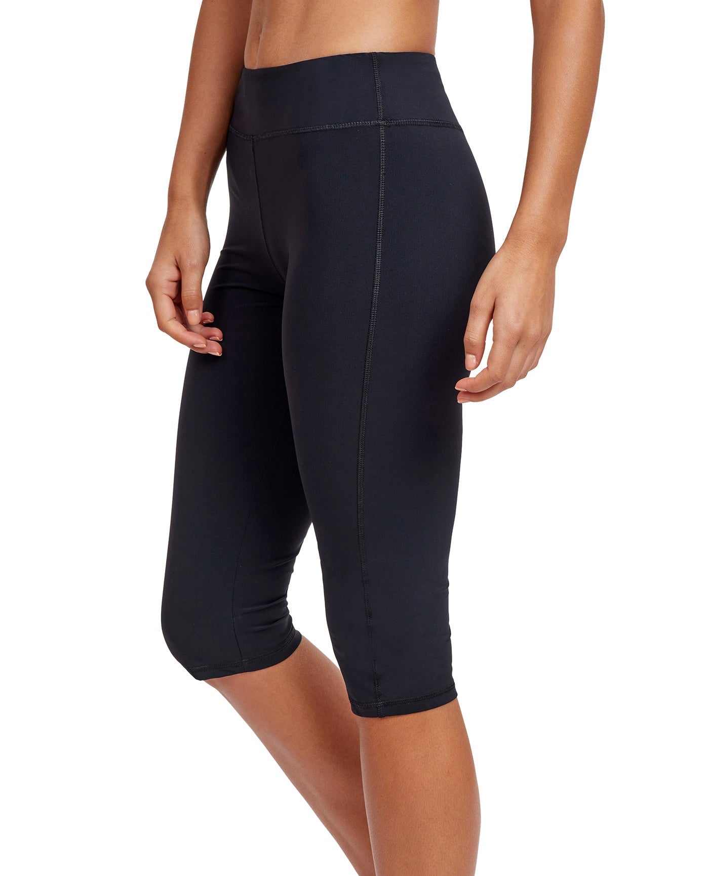 Side View View Of Gottex Modest Swim Capris | GOTTEX MODEST BLACK