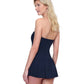 Back View Of Gottex Lattice Bandeau Strapless Swimdress | GOTTEX LATTICE BLACK