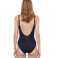 Back View Of Gottex Contour Lattice Square Neck One Piece Swimsuit | Gottex Lattice Black