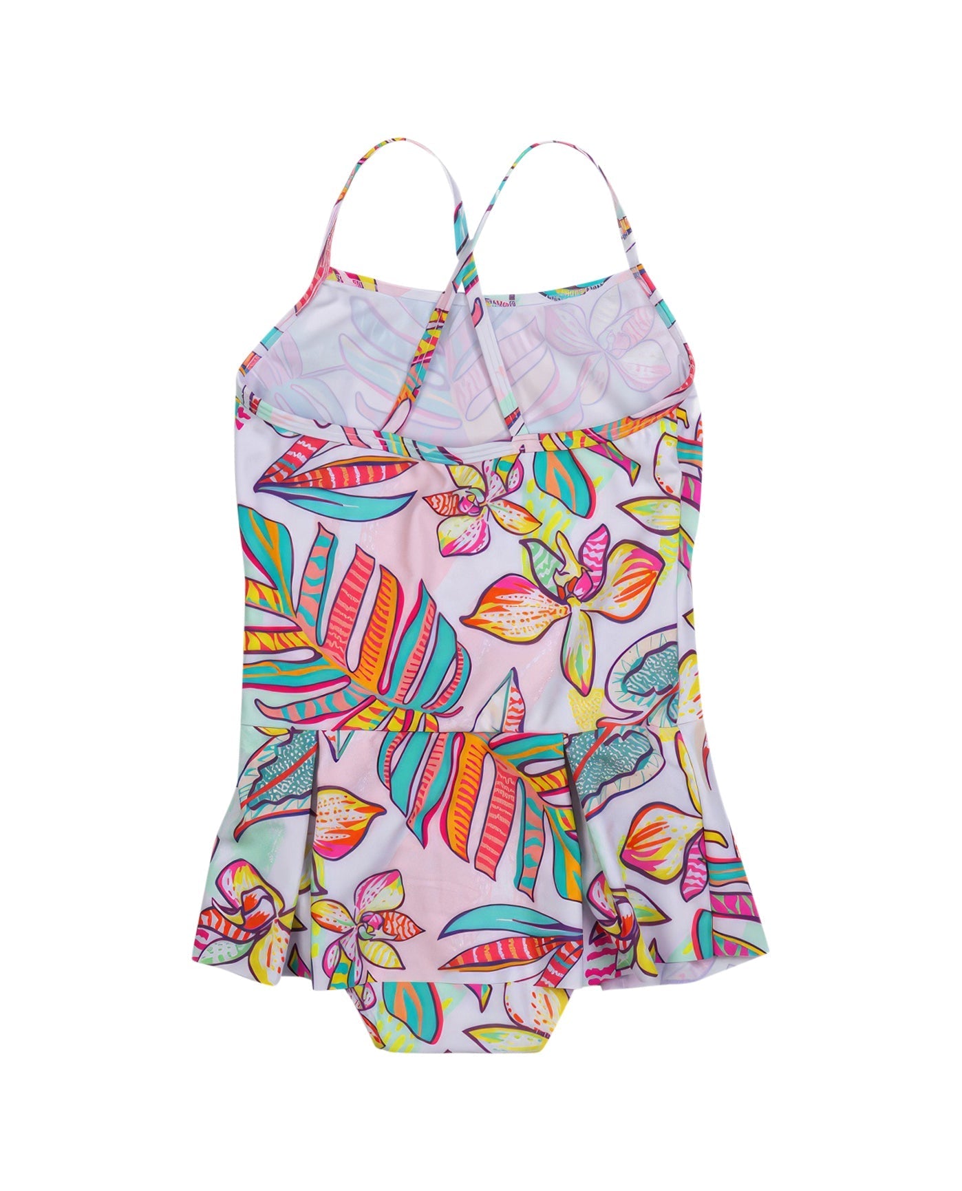 Back View Of Gottex Kids Palm Island Round Neck Swimdress | GOTTEX KIDS PALM ISLAND