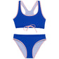 Front View Of Gottex Kids Ocean Sporty Round Neck Bikini Top And Bikini Bottom | GOTTEX KIDS OCEAN BLUE