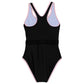 Back View Of Gottex Kids Ocean Round Neck One Piece Swimsuit | GOTTEX KIDS OCEAN BLACK