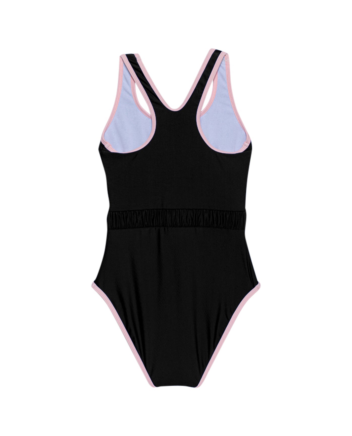 Back View Of Gottex Kids Ocean Round Neck One Piece Swimsuit | GOTTEX KIDS OCEAN BLACK